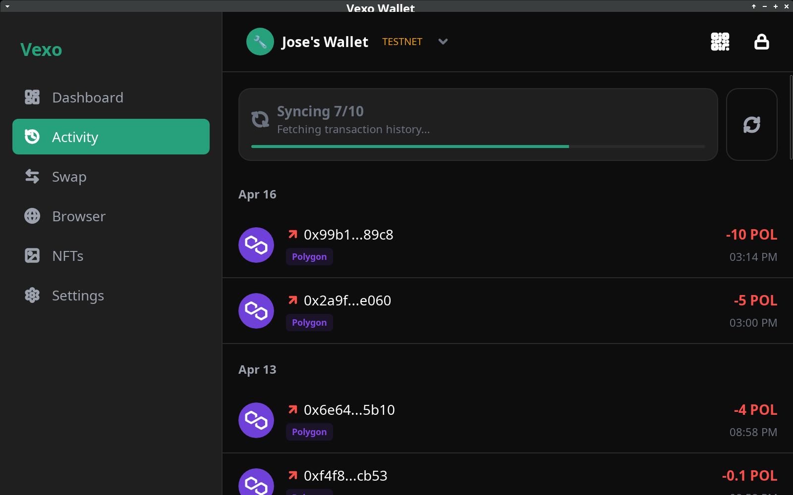 Activity feed