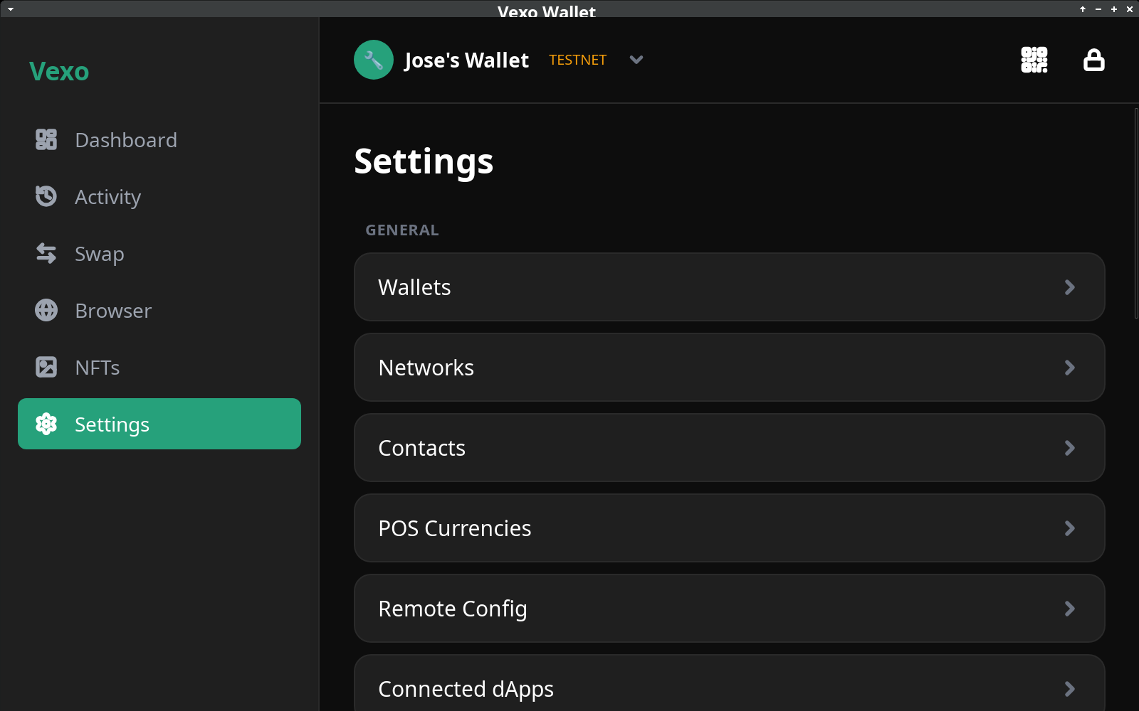 Settings root